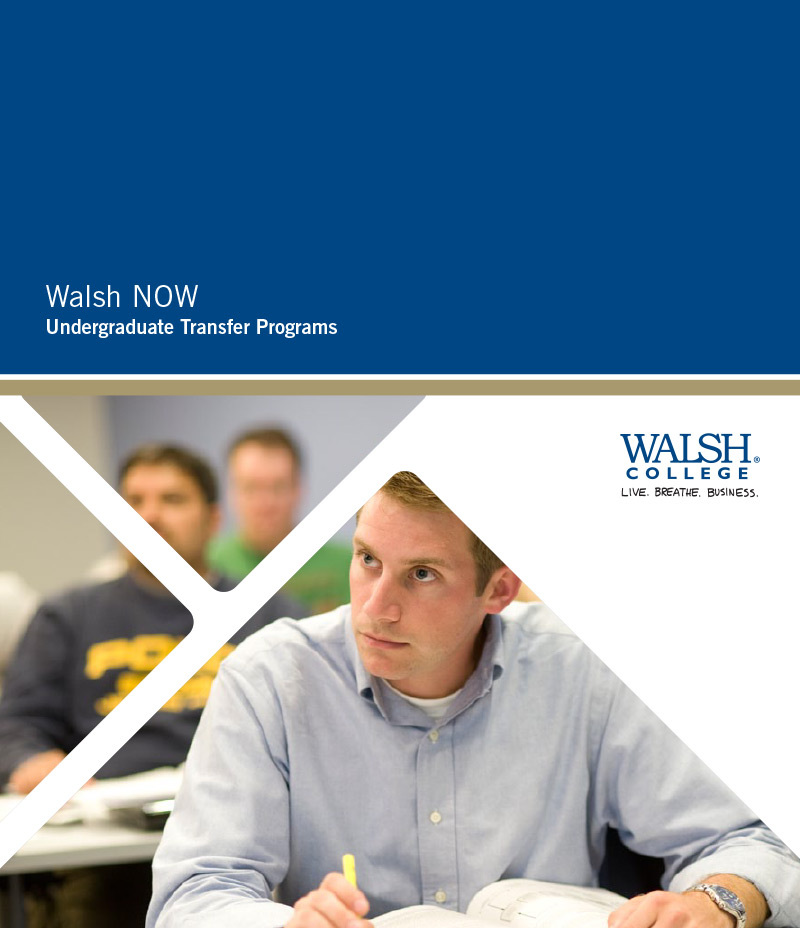 Image: A brochure's front cover promoting a business college's undergraduate transfer program.