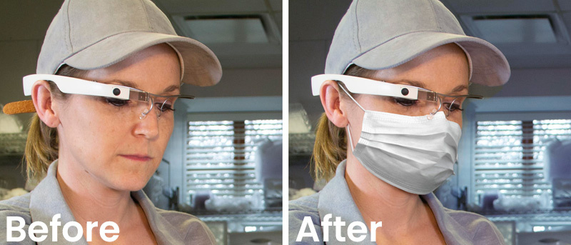 Image: A before-and-after comparison highlighting the retouching of a photo. 